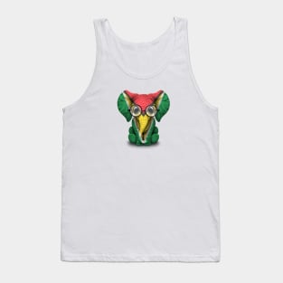 Baby Elephant with Glasses and Guyanese Flag Tank Top